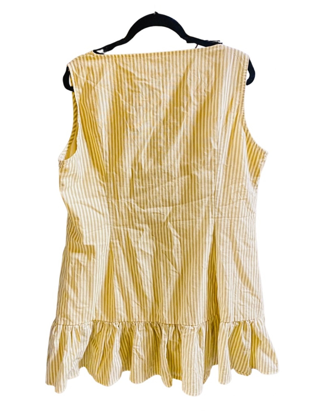 Yellow Striped Ruffle-Hem Mini Dress - Picture 3 of 3